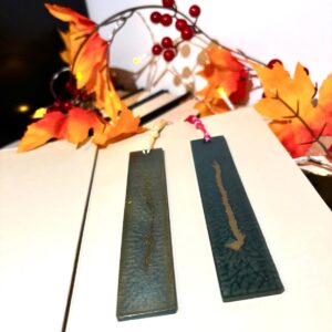 Verdant Gold Epoxy Bookmark