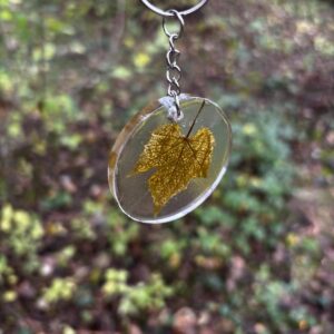Key Chain Round with leaves